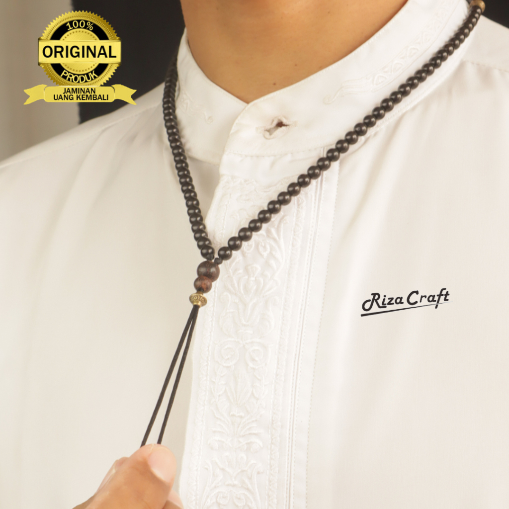 Kalung Tasbih kayu Kokka Kaokah ASLI 99 Butir kecil buat Cowok Cewek Keren by Rizacraft