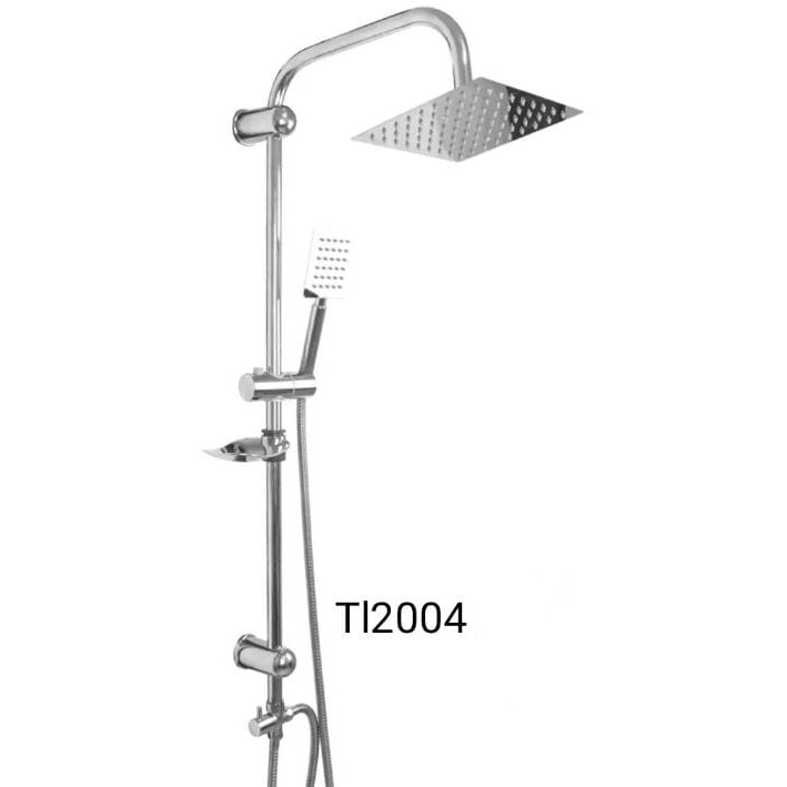 Shower Tiang Shower Set / Rainfall Shower Set Stainless Chrome