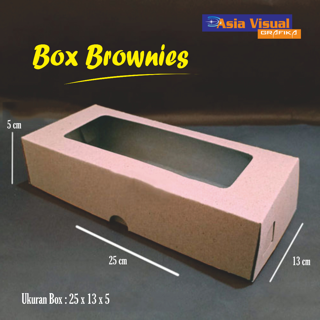 

DUS BROWNIES 25x13x5 / FULL LAMINASI DALAM / BOX JENDELA / KRAFT 350