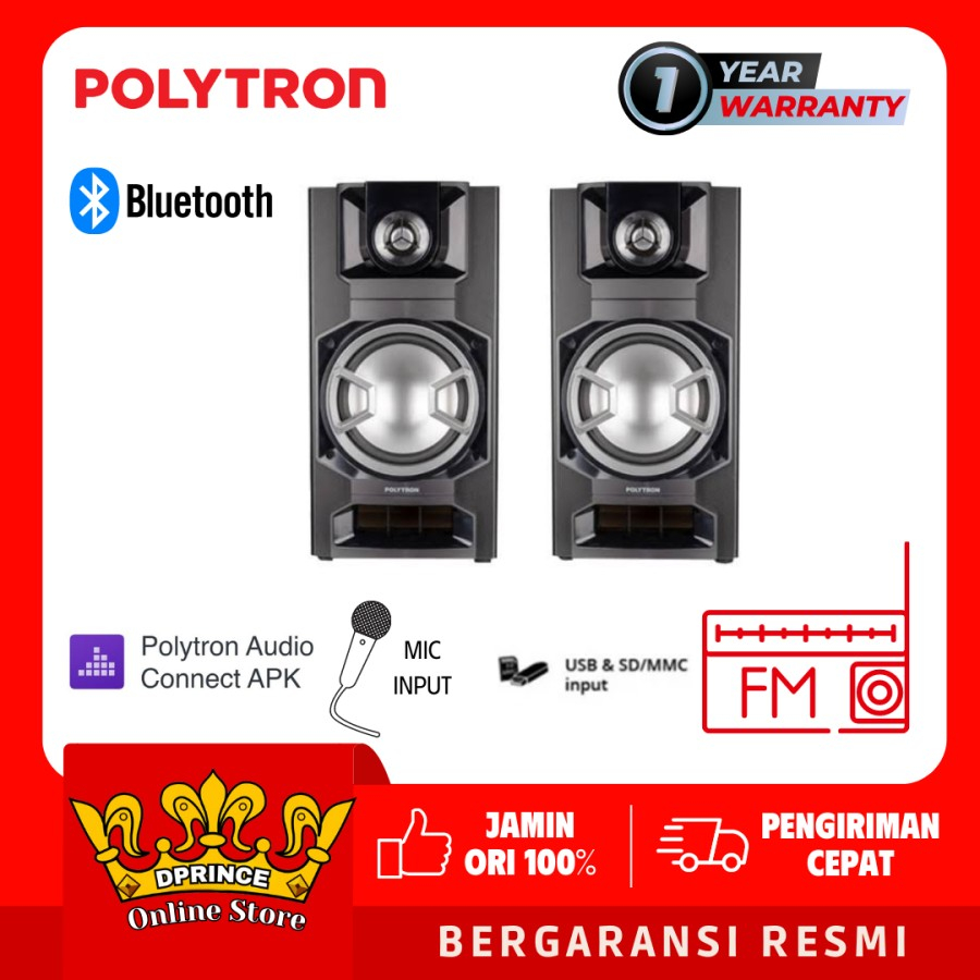 POLYTRON PAS8E12 Radio FM Bluetooth Active Speaker PAS 8E12