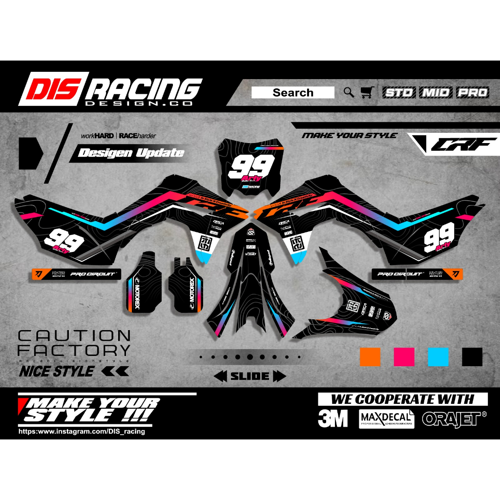 DECAL CRF 150 L HITAM SANGAR PREMIUM