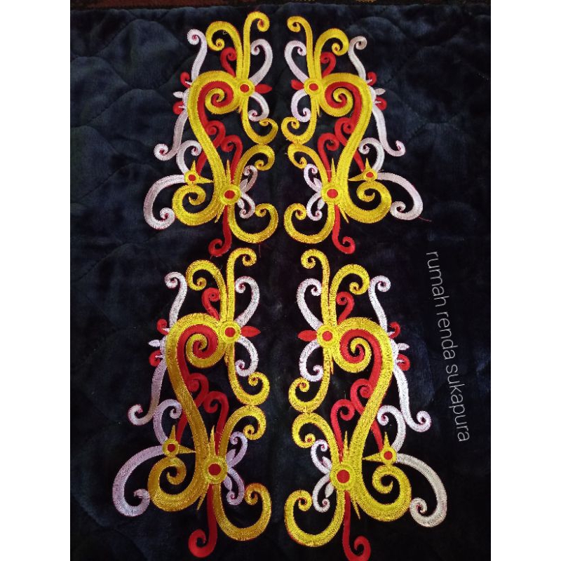 bordir dayak atas bawah / renda dayak / rompi dayak