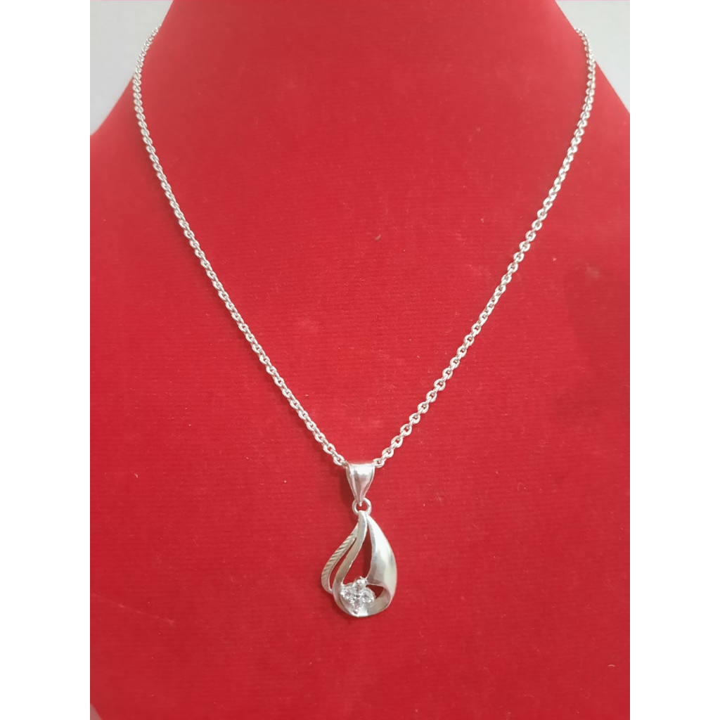 kalung perak murni handmade set liontin perak murni