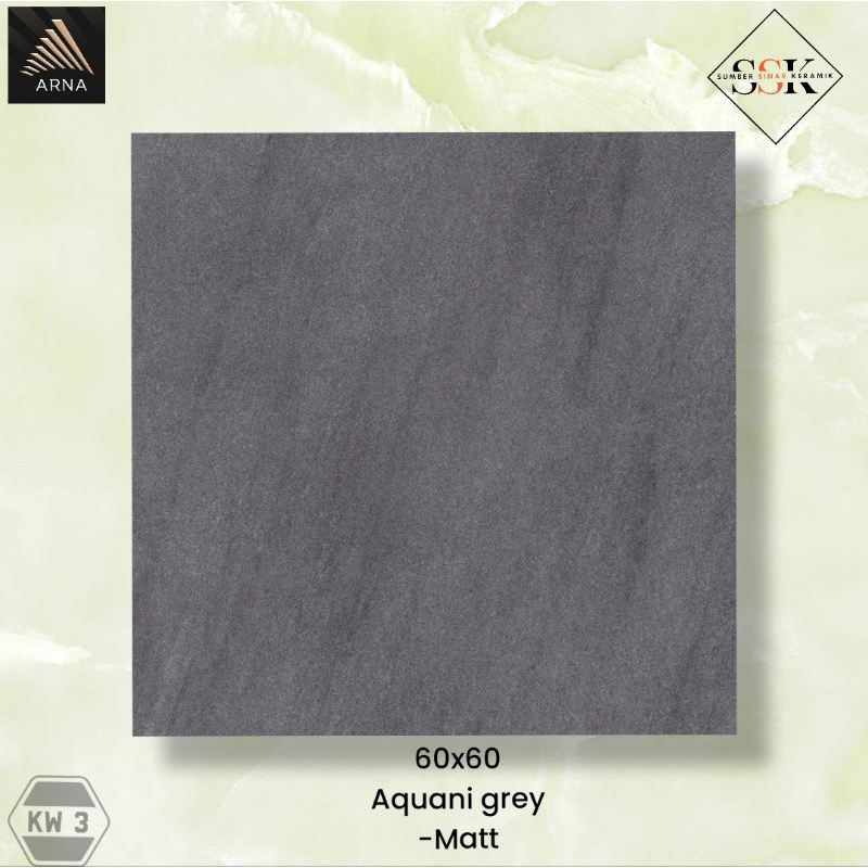 Granit lantai  60x60 aquani dark grey arna matt local/3