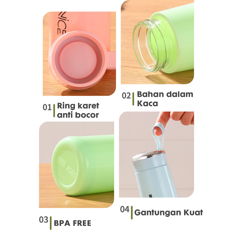 Botol Minum Nice I Botol Minum Anak Nice I Botol Tumblr I Botol 400ml BPA FREE I Botol Minum Lucu Aesthetic-2