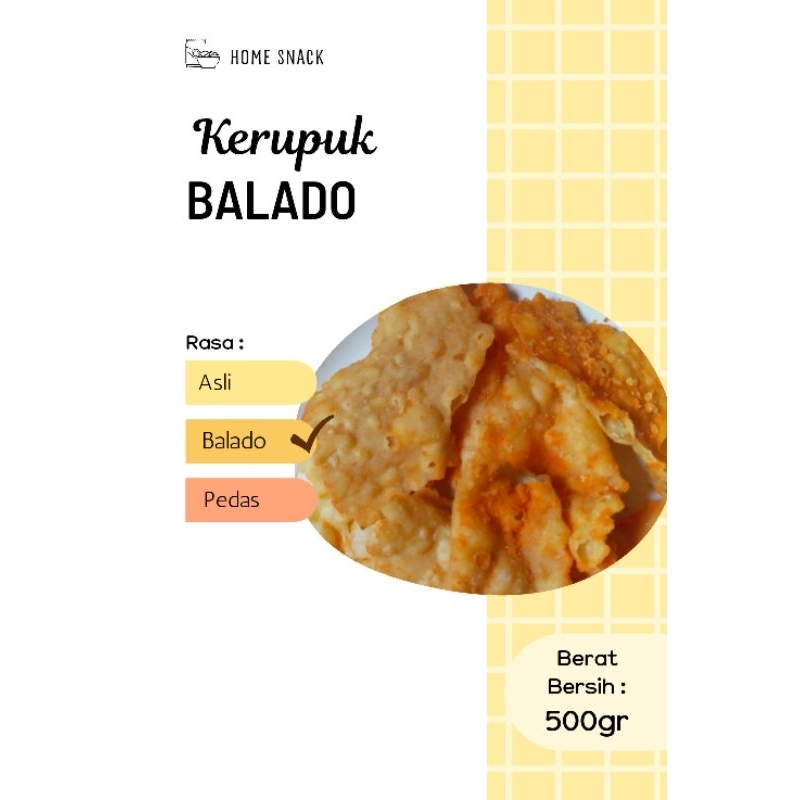 

kerupukbalado/cemilanpedas/500gr