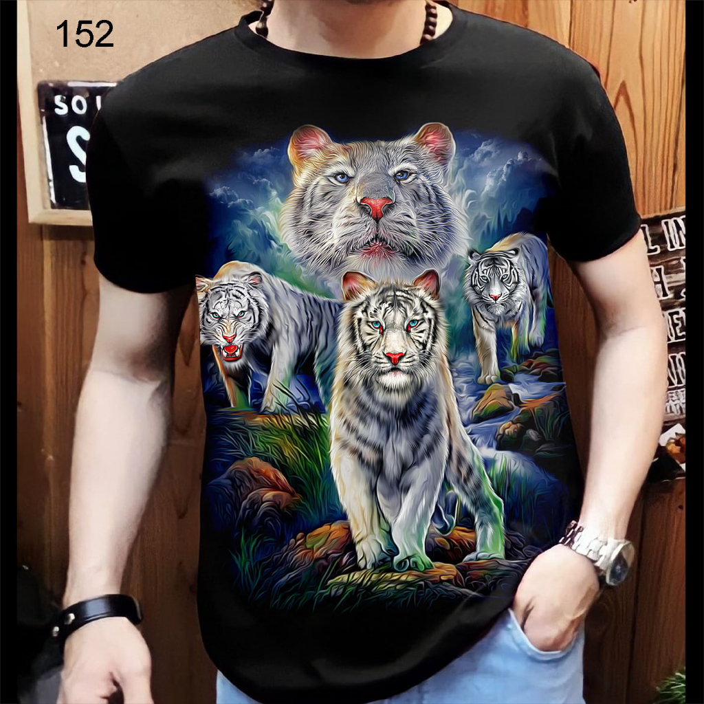 Kaos 3D macan kode MC-34