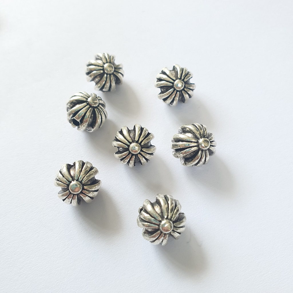 CRAFT - [2 pcs] Bahan Charm Manik Spacer Untuk Membuat Gelang Cross Bulat