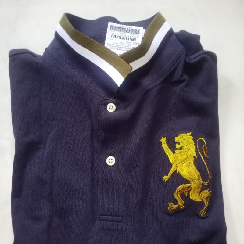 SALE size XXL Polo Shirt original Giordano 3D Lion Pria signature Navy