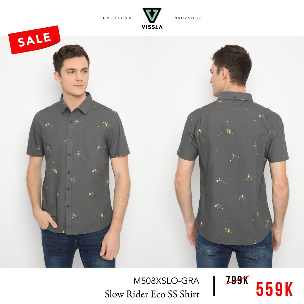 RAYSURF VISSLA SALE KEMEJA PRIA M508XSLO-GRA ORIGINAL