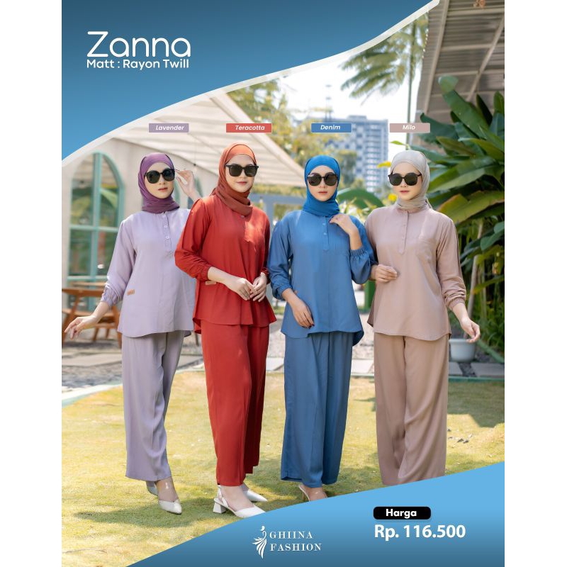 GHINA FASHION ✓ ZANNA ONE SET RAYON TWILL ORI GHINA BISA COD ✔️