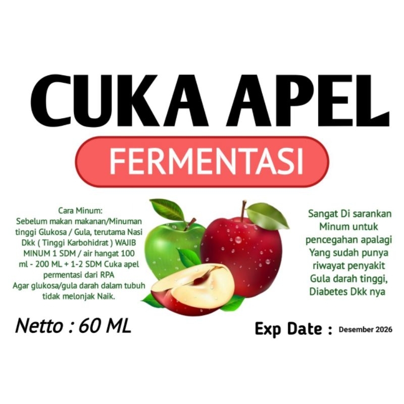 

Cuka Apel Fermentasi 80ml & 60ml