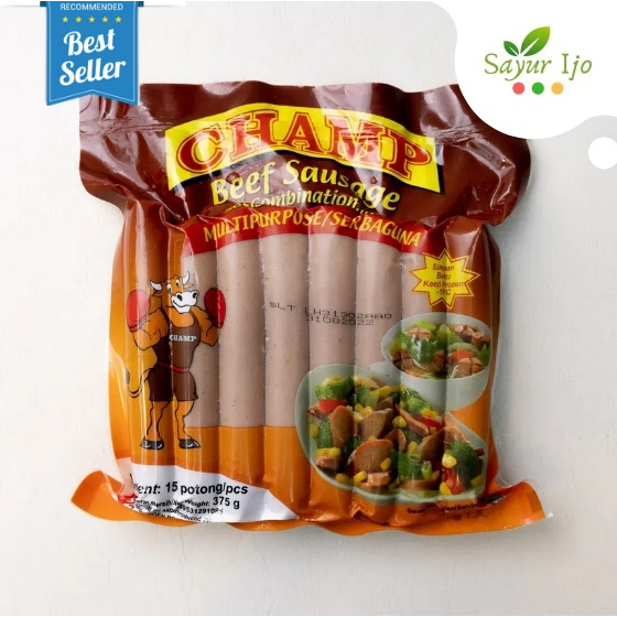 

CHAMP Beef Sausage 375 Gram Isi 15 Pcs Fresh Daging Sosis Sapi Serbaguna HALAL