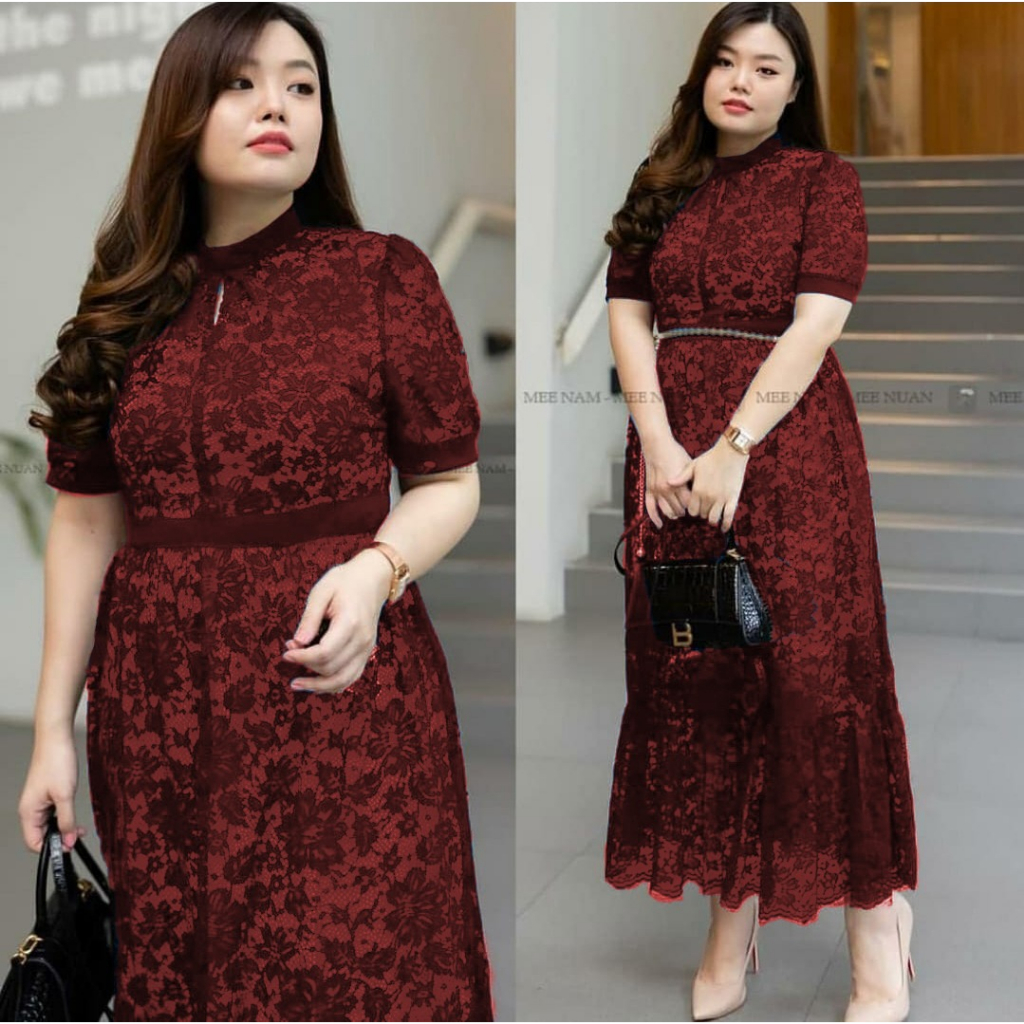 QUINNYSHOP-COD-MC-BAJU DRESS BRUKAT WANITA TERBARU-DRES WANITA JUMBO-DRES NATAL JUMBO