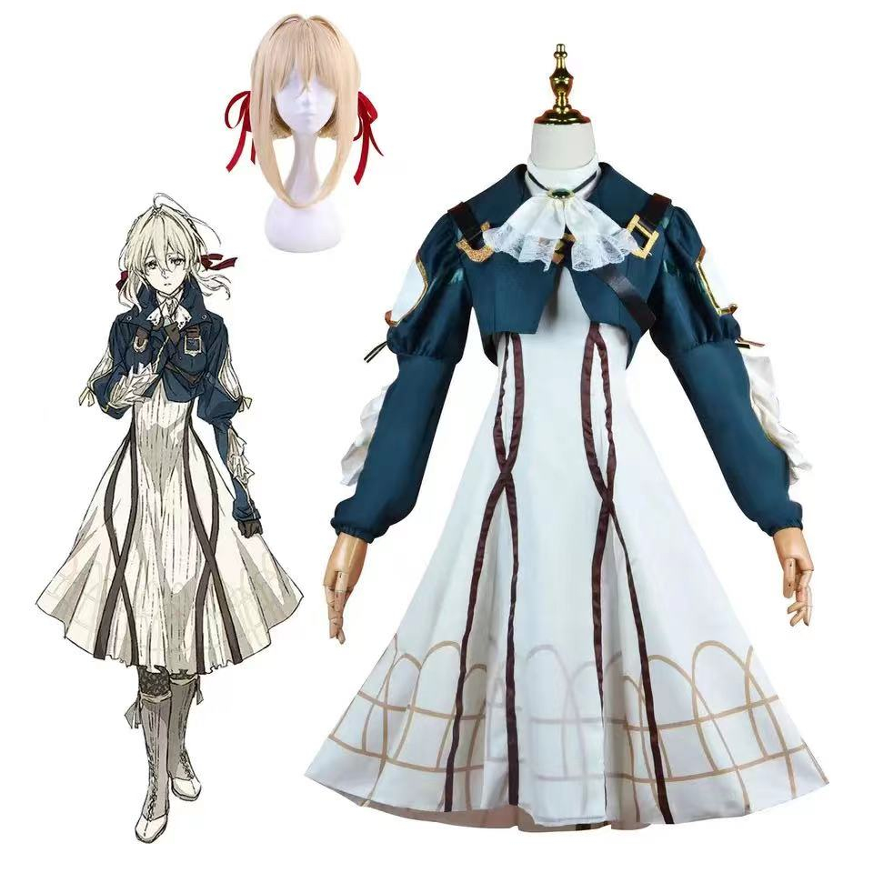 cun_ Anime Violet Evergarden Cosplay Costume High Quality Princess Maid Dress Halloween Carnival