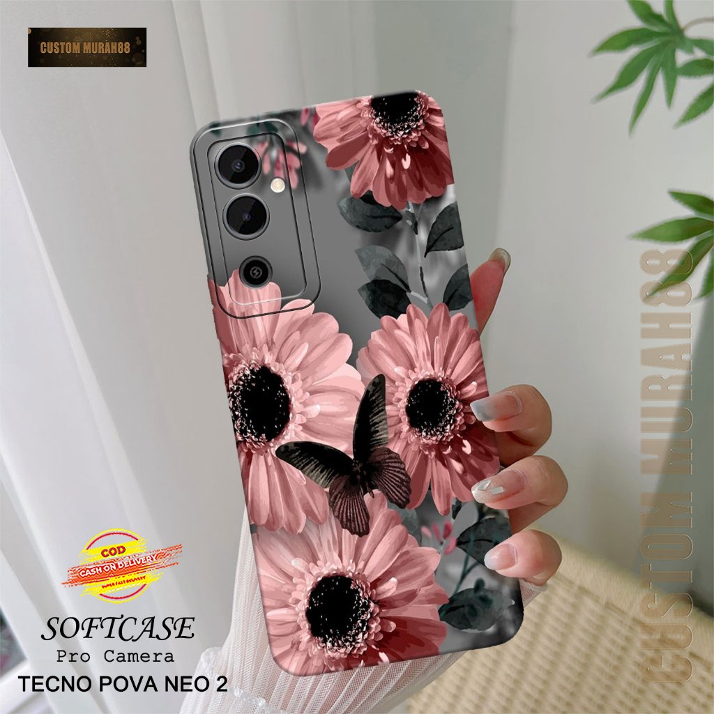 Case Tecno Pova Neo 2 Terbaru - Fashion Case BUNGA - Casing Hp Tecno Pova Neo 2 - Softcase Pro Camer