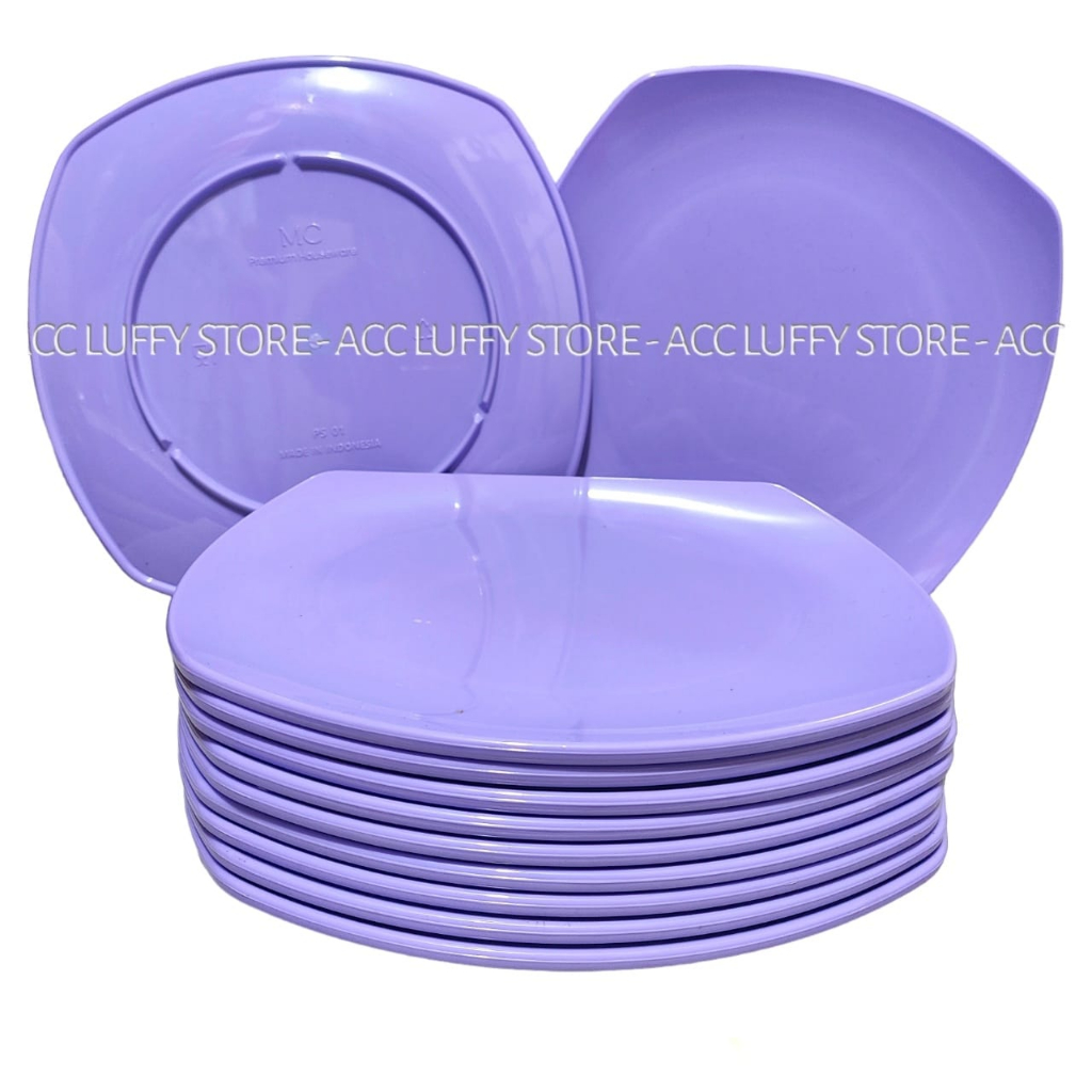 6 PCS PIRING MELAMIN KOTAK CEPER - PIRING PRASMANAN - PIRING MELAMIN MODEL PERSEGI UKURAN 23 CM