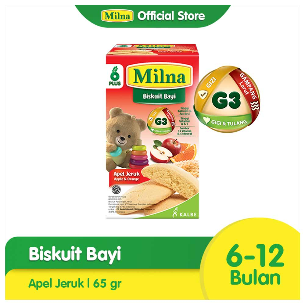 Milna Biskuit Bayi Apel Jeruk 65gr