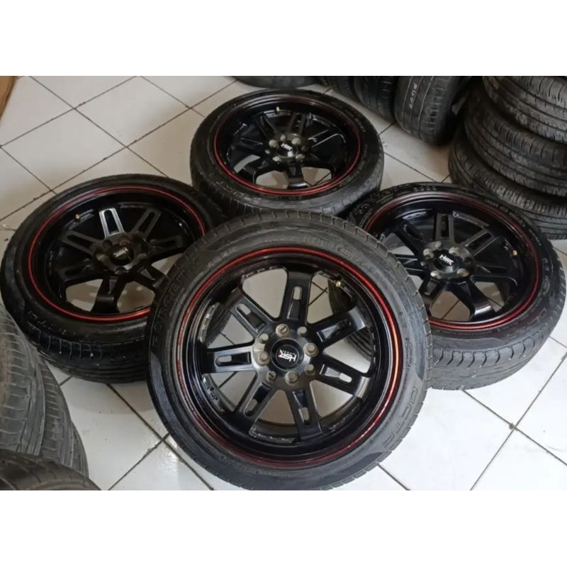 Velg Variasi Pelek Mobil Hsr Daimon Ring 16 Pcd 4x100-114 ÷Ban Octa 195 50 r16 Buat avanza jazz yari