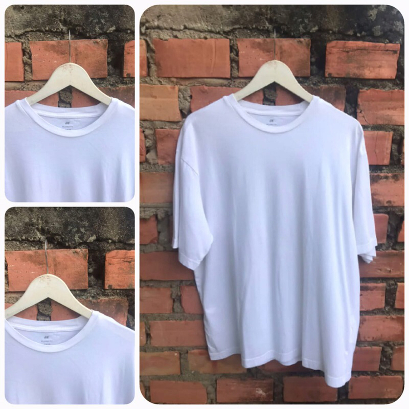 H&M BASIC T SHIRT “Kaos Polos H&M Pria Seken Ori, Size M setara L (Panjang 70cm Lebar 57cm)