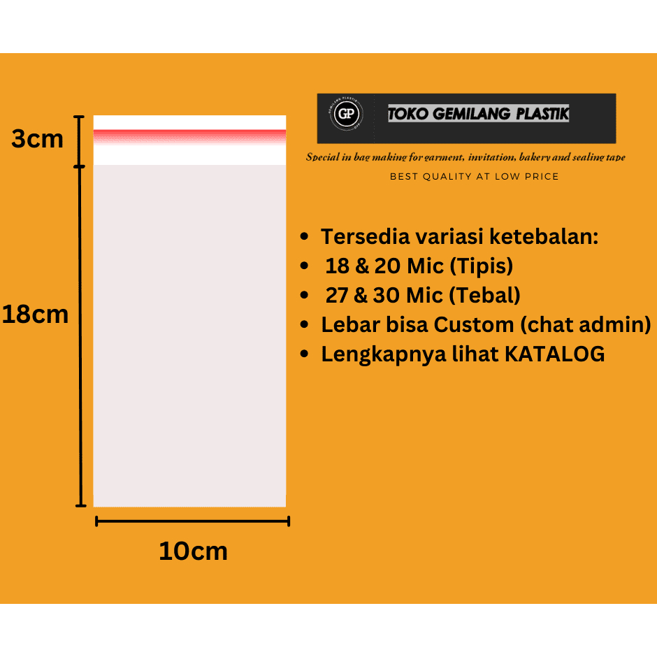 Plastik OPP 10x18 / Plastik Undangan / Plastik Blangko / Plastik Aksesoris / Plastik Roti