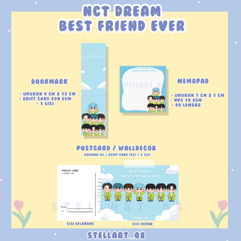 

NCT DREAM BEST FRIEND EVER MEMOPAD BOOKMARK PEMBATAS BUKU [ STELLART_08 ]