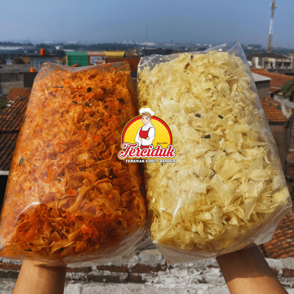 

wiw TERCIDUK - KERIPIK SINGKONG KRIWIL CIKRUH MIX BUNDLING RASA BUMBU BASAH PEDAS DAUN JERUK 500G