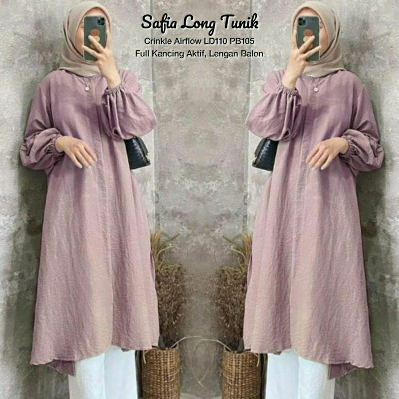 SAFIA LONG TUNIK / GROSIR BUSANA SURABAYA / LIVIA TUNIK JEANS /TUNIK JEANS RAWIS REAL PRODUK BEST SE