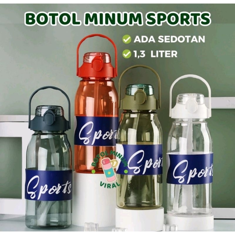 Botol Minum Plastik 1,3 Liter / Botol Minum Plastik Aesthetic