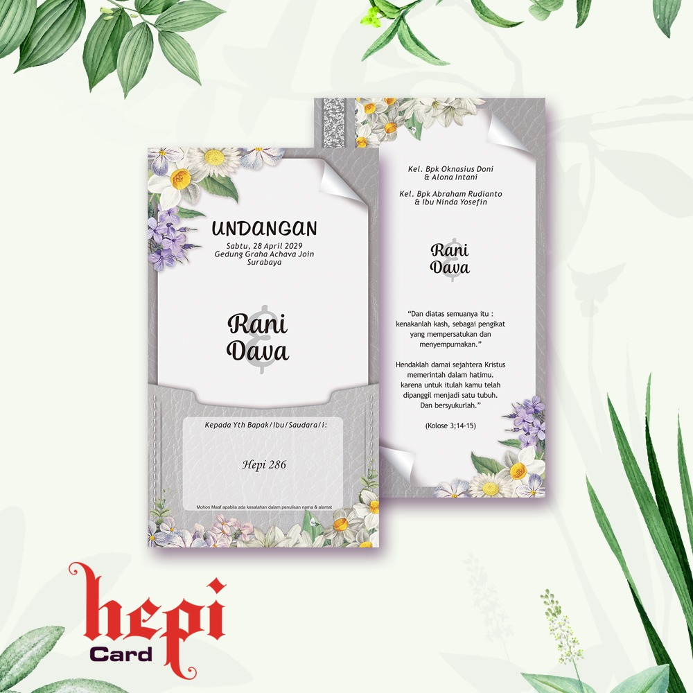 Blangko undangan atau kertas undangan pernikahan bisa untuk khitanan merek HEPI 286 dengan bahan ker