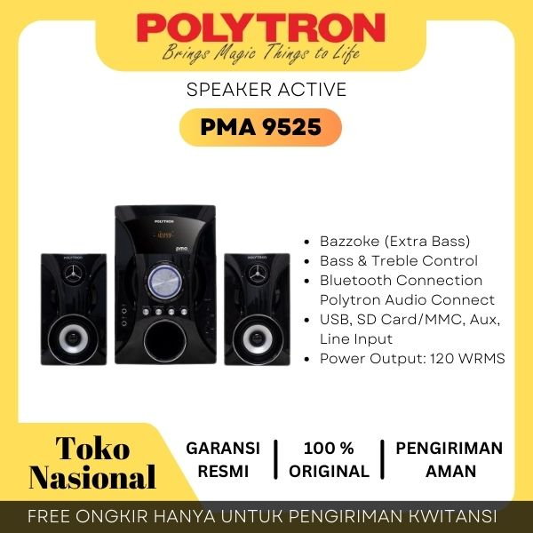 [Cianjur] Speaker Aktif POLYTRON Bluetooth Speaker Multimedia Karaoke PMA 9525