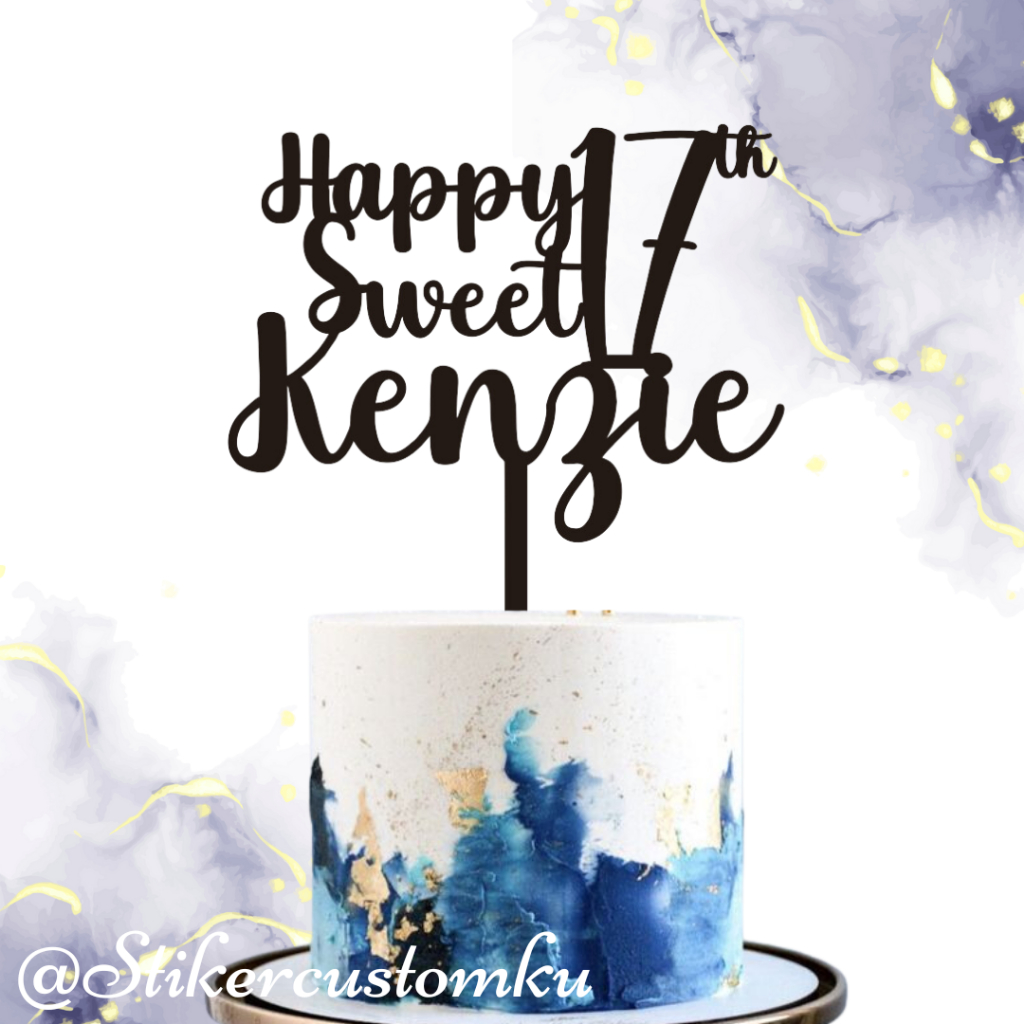 Custom Akrilik Sweet Seventeen Topper Cake Ulang Tahun Sweet Seventeen Topper Custom