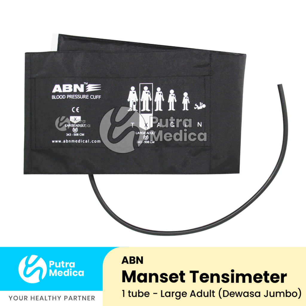 ABN Manset Tensimeter 1 Selang Dewasa Jumbo / Nylon Cuff Large Tube / Sparepart Tensi Digital