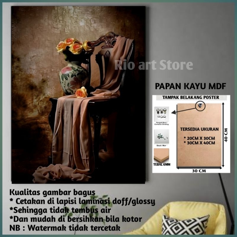 Hiasan dinding bahan papan kayu mdf poster barang jadul dan antik untuk walldekor atau pajangan dind