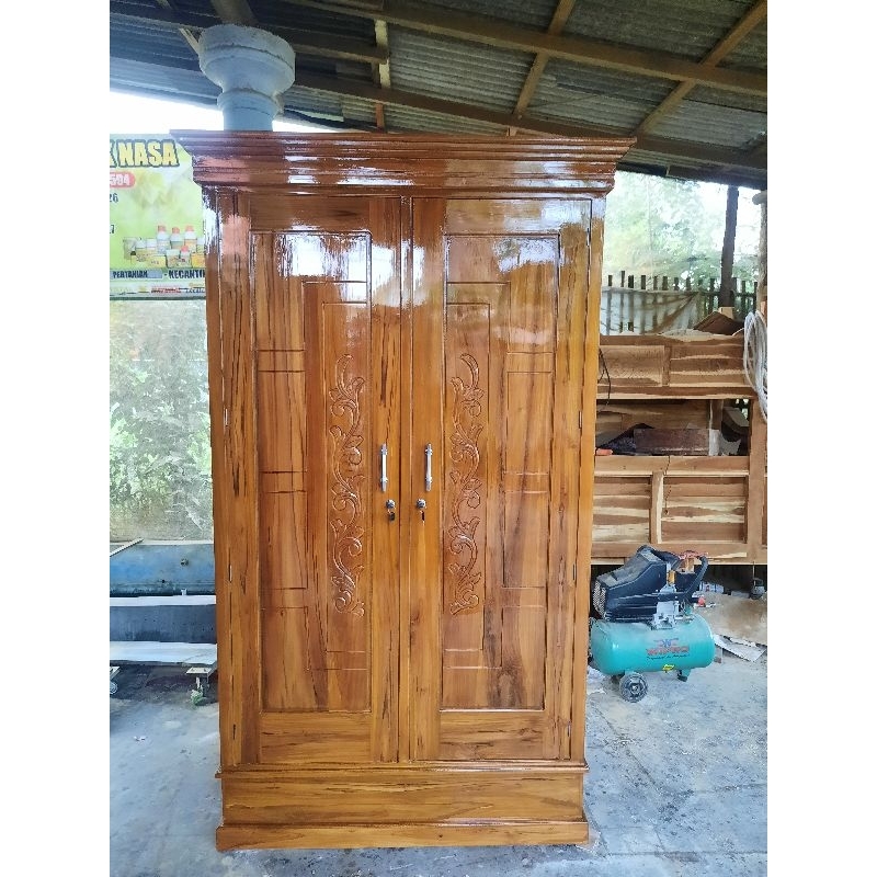 Lemari Pintu 2 Kayu Jati Pengiriman Area Jawa Timur