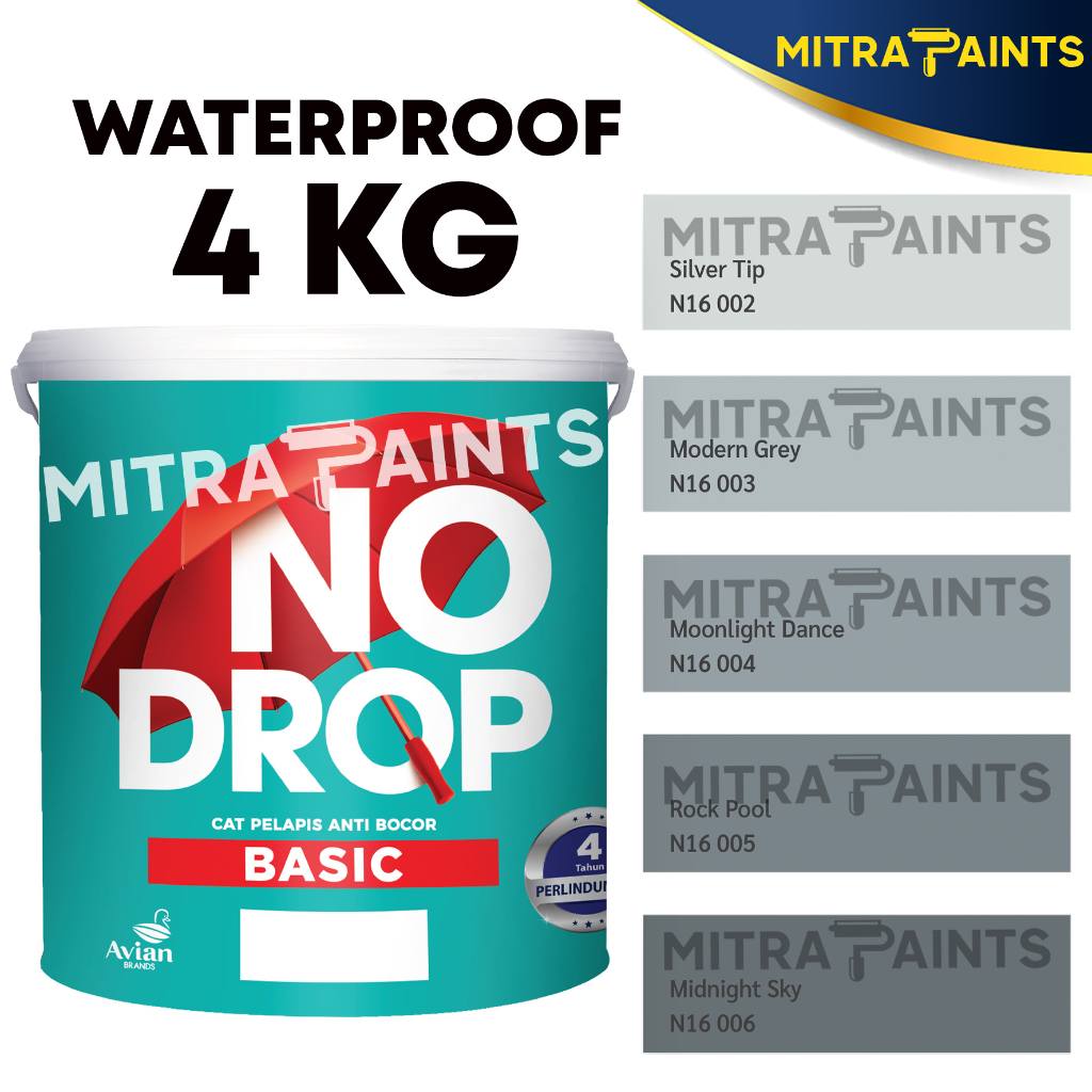 NO DROP BASIC 4 KG / CAT WATERPROOF PELAPIS ANTI BOCOR WATERPROOFING / ABU-ABU N16