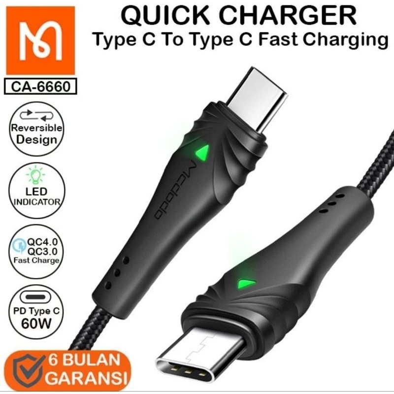 MCDODO Kabel Type C to Type C 60W Fast Charging