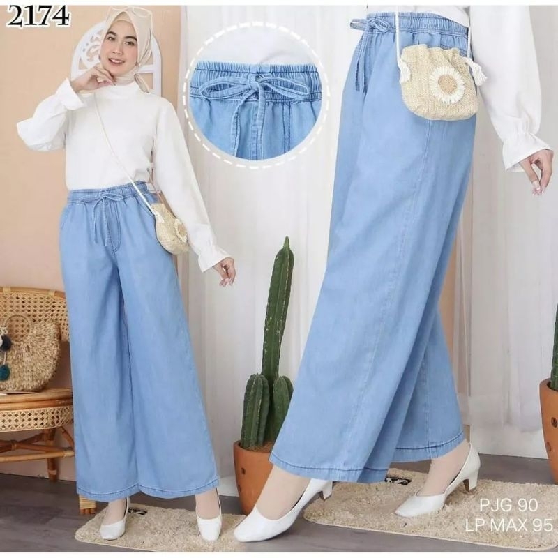 Kulot jeans Washed wanita/Kulot jenas lipat Kulot jeans wanita /Kulot jeans polos bawah lipat