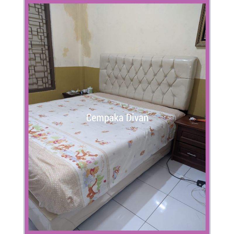 Divan  Dipan 160x200 Tempat Tidur Sandaran Modern Ranjang Kasur