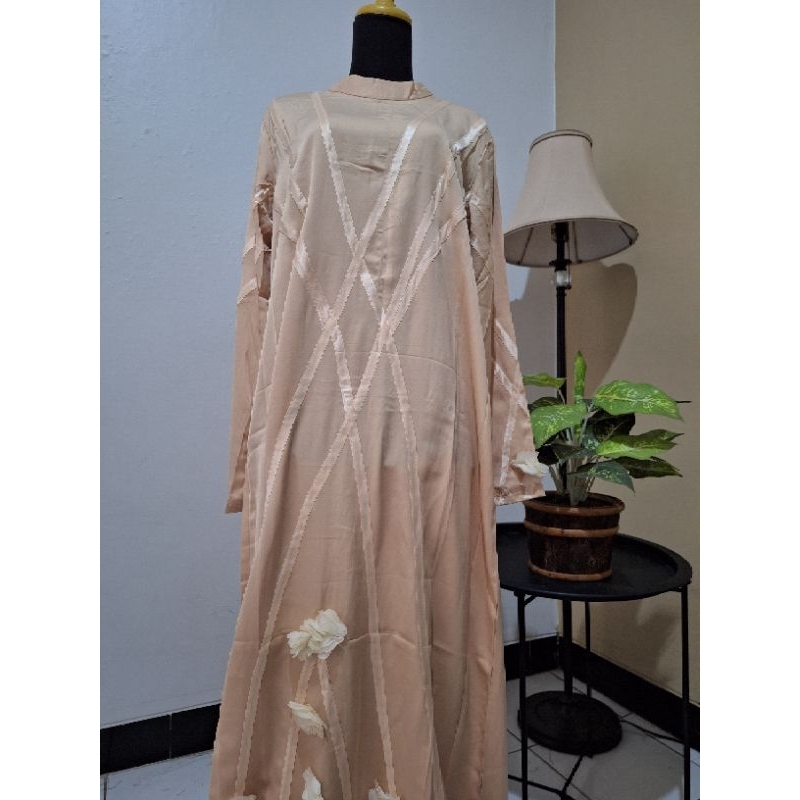 Gamis Humaira Collection tersan panjang bunga elegan syar'i Size XL Gamis Murah Baju Murah