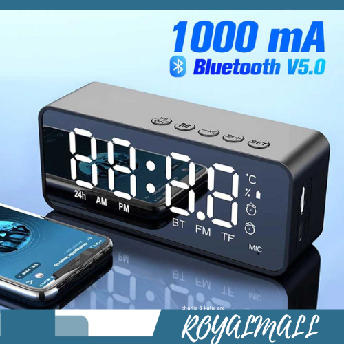 Jam Alarm Clock with Bluetooth Active Speaker / Jam Alarm Alaram Clock Beker Weker Speaker Speker Mu