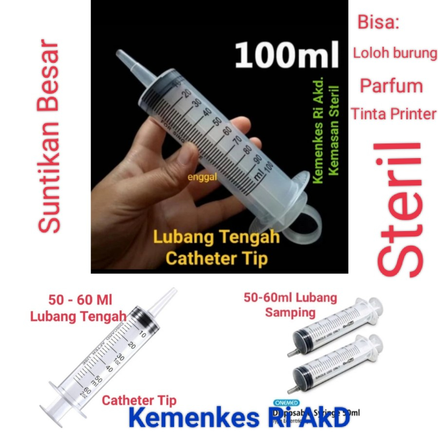 Spuit Besar Tabung Spuit Jumbo 120cc/60cc Spet Pakan Lolohan Burung