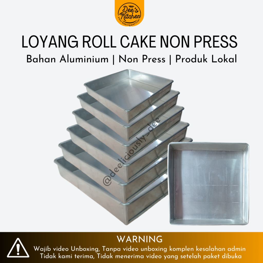 Loyang Kue Kotak 26x26x4cm | Loyang Bolu Gulung