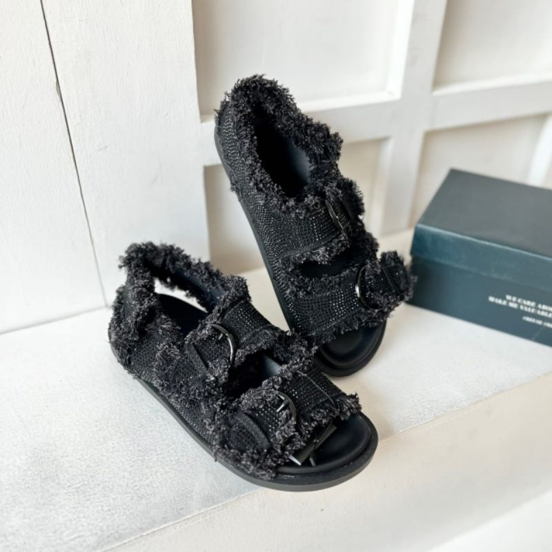 PROMO SALE Sepatu sandal zara hitam tweet flat