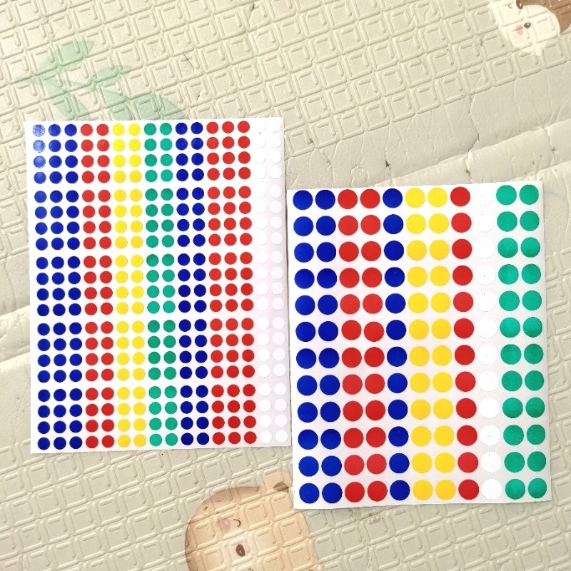 

sticker label bulat warna warni sensory toys