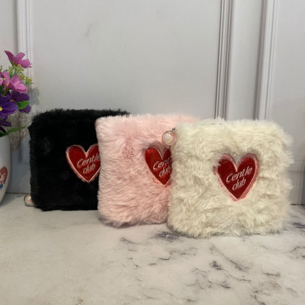 Dompet Bulu Lonely Club Sleting Mutiara - Centle.ID - purse wanita anak estetik fashion trendy aesth