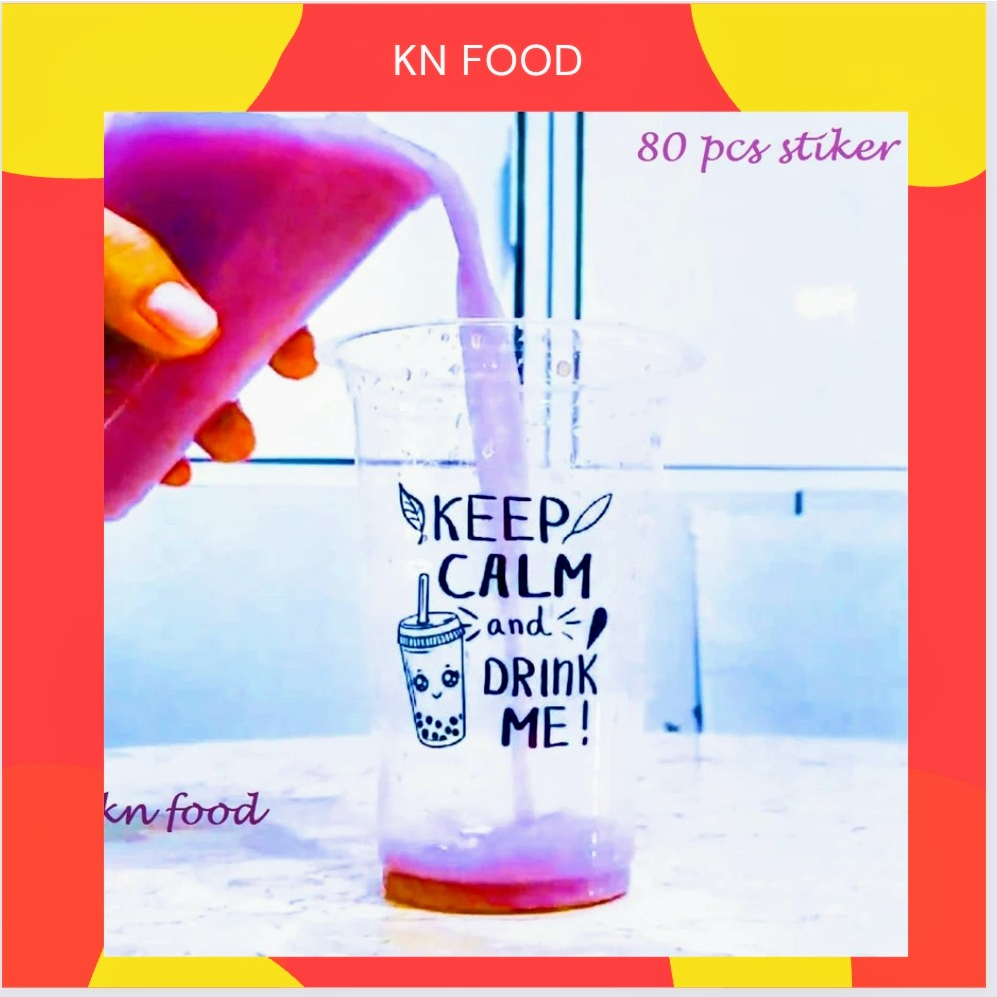 

Stiker cup minuman cup keepcalm 80pcs, Boba transparan murah/ sticker cup minuman Boba/ Stiker Boba kata kata lucu/ Stiker teh Jumbo/ Stiker