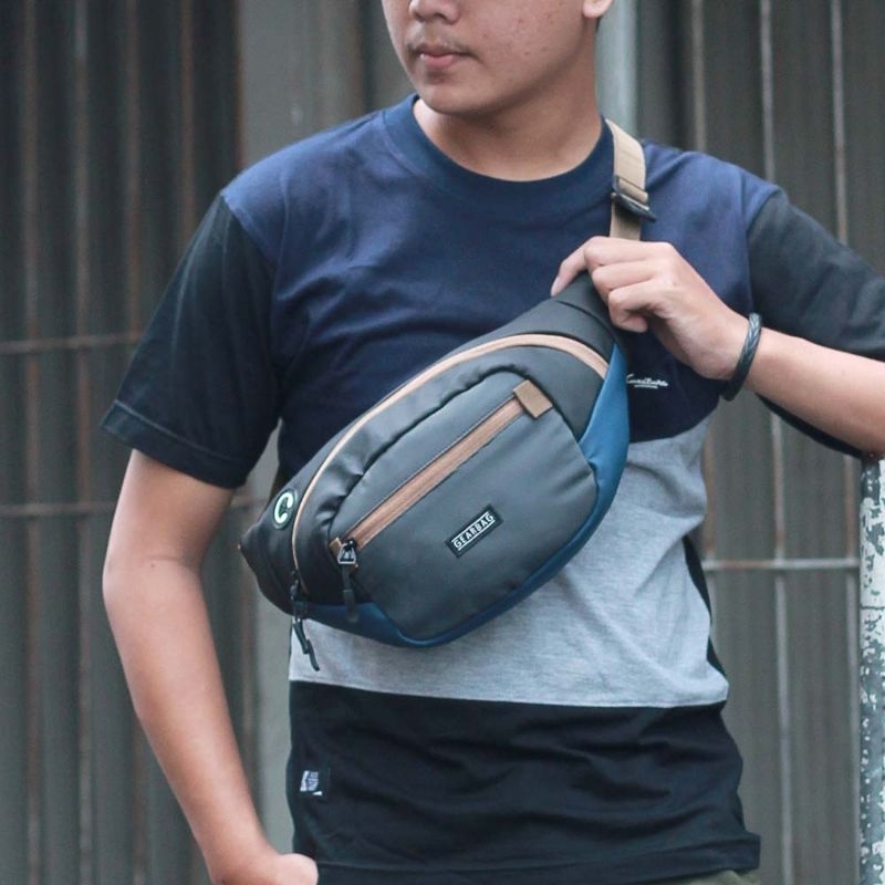Tas Pinggang Pria Waist Bag Pria Terma Tas Punggung Pria Tas Punggung depan belakang keren Tas Selem