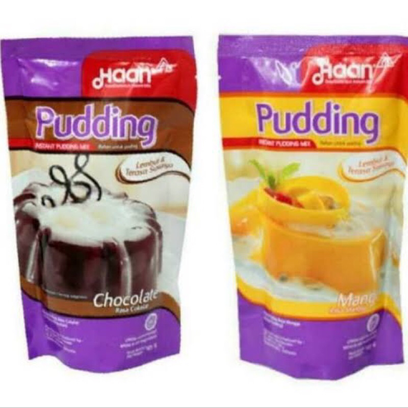 

HAAN Pouch Pudding Tepung Bubuk 145 gram Rasa Chocolate/Coklat/Cokelat dan Mango/Mangga dan Strawberry/Stroberi