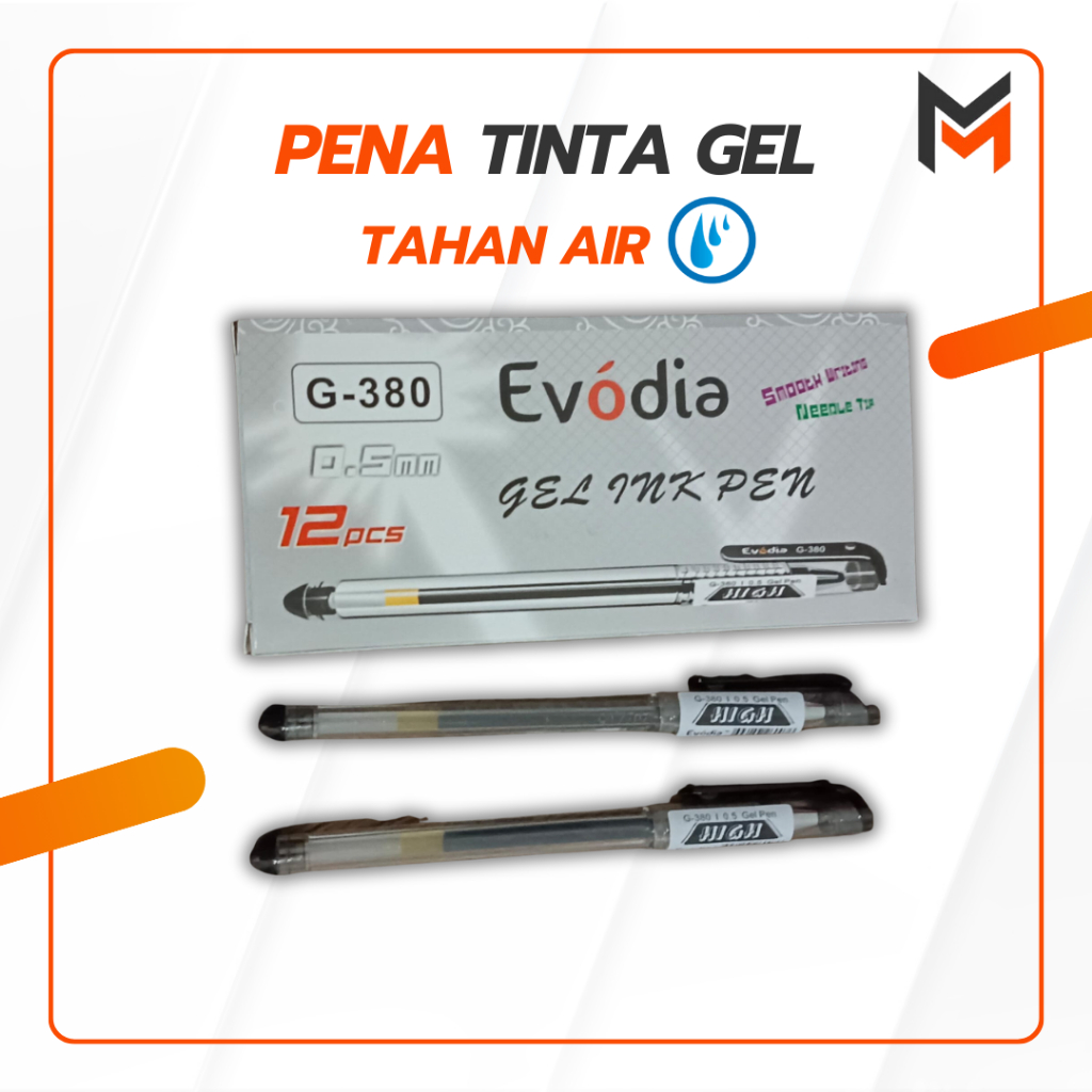 

Pulpen Tinta Gel (12 Pcs) Evodia Tinta Tahan Air Harga Grosir